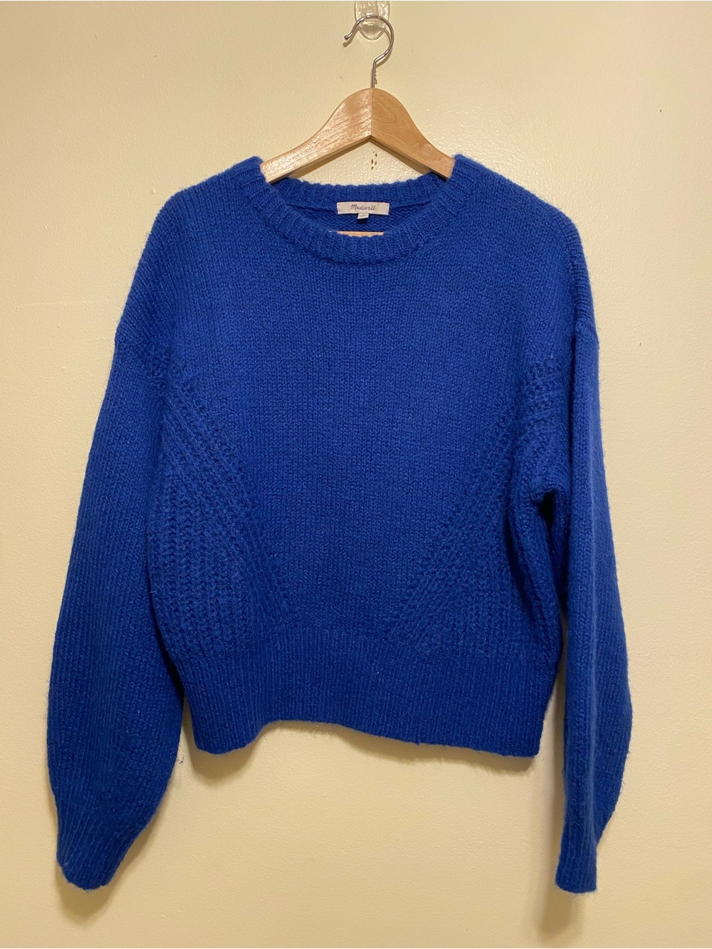 Madewell Royal Blue Textured Crewneck Sweater. Size M . Style N0056